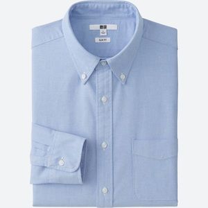 Uniqlo Oxford Slim Fit Button Down in Light Blue